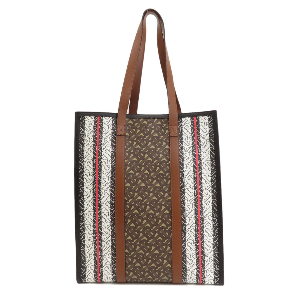 BURBERRY Tote Bag PVC, Leather Brown B logo Women Used Authentic