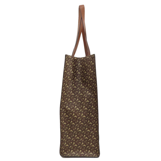 BURBERRY Tote Bag PVC, Leather Brown B logo Women Used Authentic