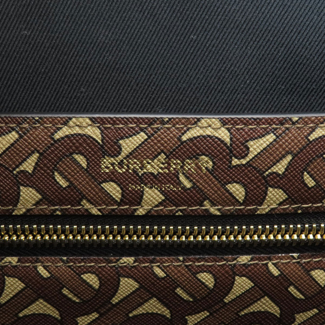 BURBERRY Tote Bag PVC, Leather Brown B logo Women Used Authentic