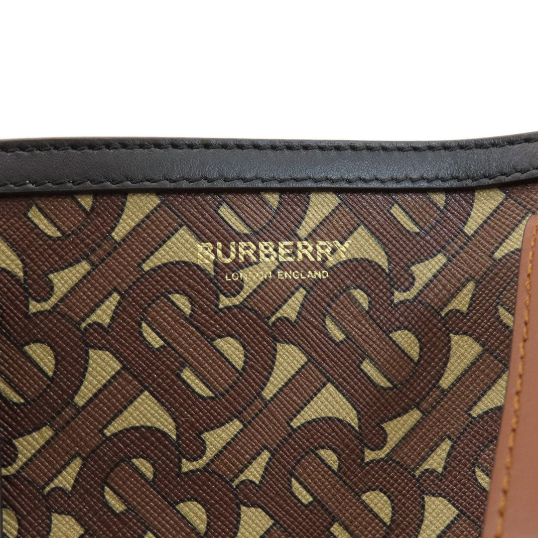 BURBERRY Tote Bag PVC, Leather Brown B logo Women Used Authentic