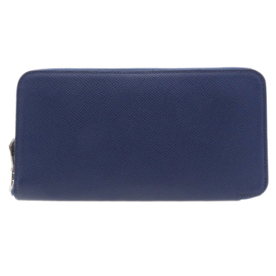 HERMES Long Wallet Purse Epsom Navy ASAP Silk In Long Epsom mens(Unisex) Used Authentic