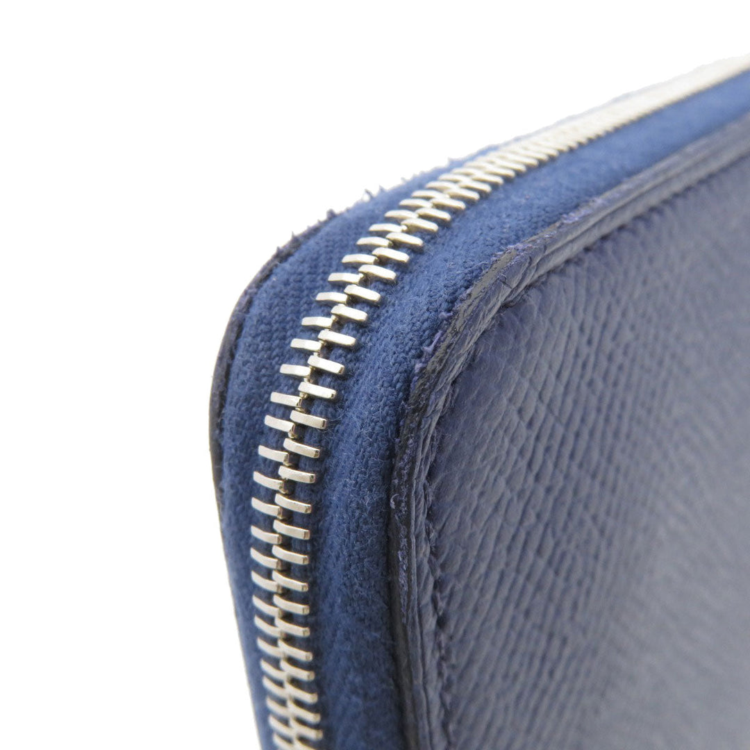 HERMES Long Wallet Purse Epsom Navy ASAP Silk In Long Epsom mens(Unisex) Used Authentic
