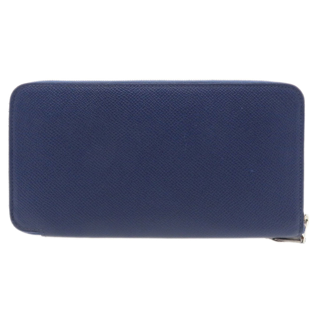 HERMES Long Wallet Purse Epsom Navy ASAP Silk In Long Epsom mens(Unisex) Used Authentic