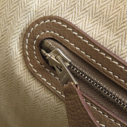 HERMES Handbag Country beige Garden Party TPM Etoupe Etoupe SilverMetal