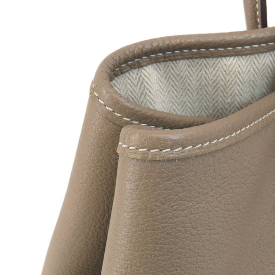 HERMES Handbag Country beige Garden Party TPM Etoupe Etoupe SilverMetal