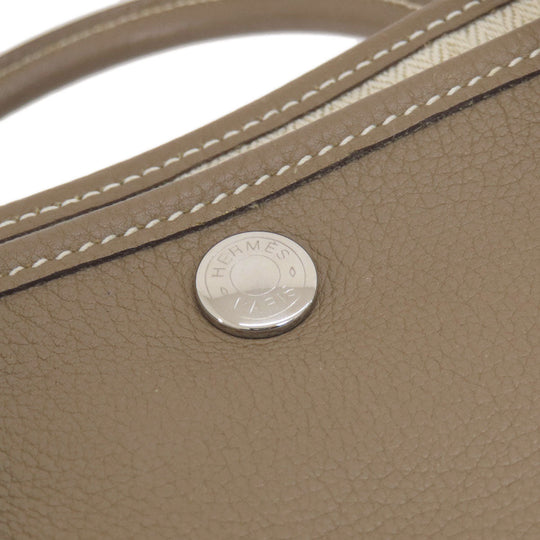 HERMES Handbag Country beige Garden Party TPM Etoupe Etoupe SilverMetal