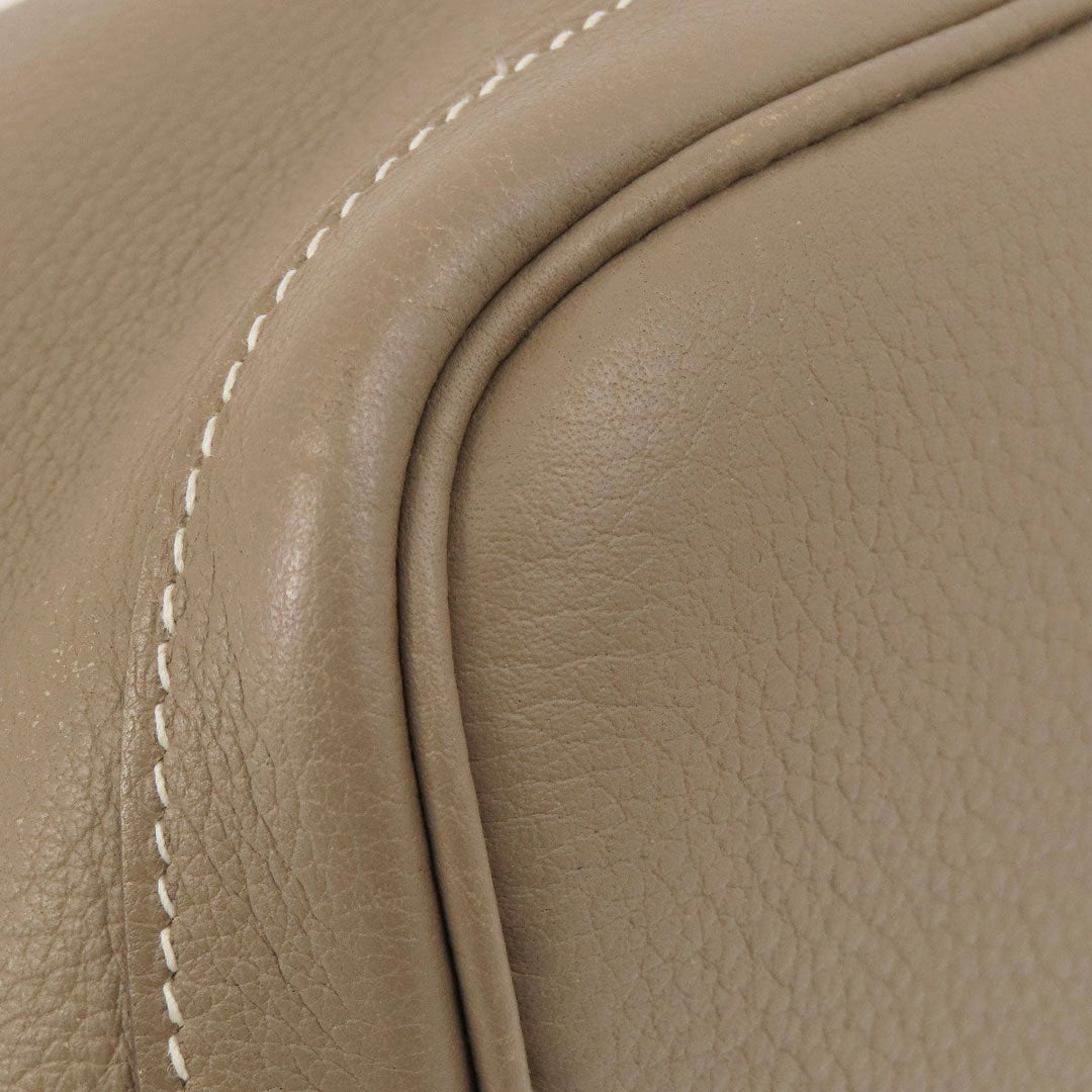 HERMES Handbag Country beige Garden Party TPM Etoupe Etoupe SilverMetal