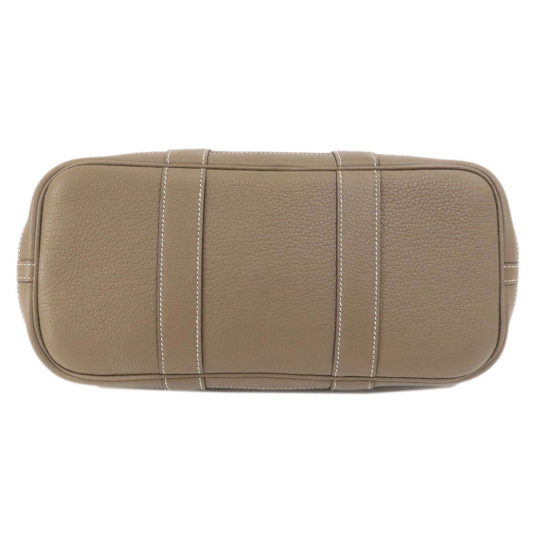 HERMES Handbag Country beige Garden Party TPM Etoupe Etoupe SilverMetal