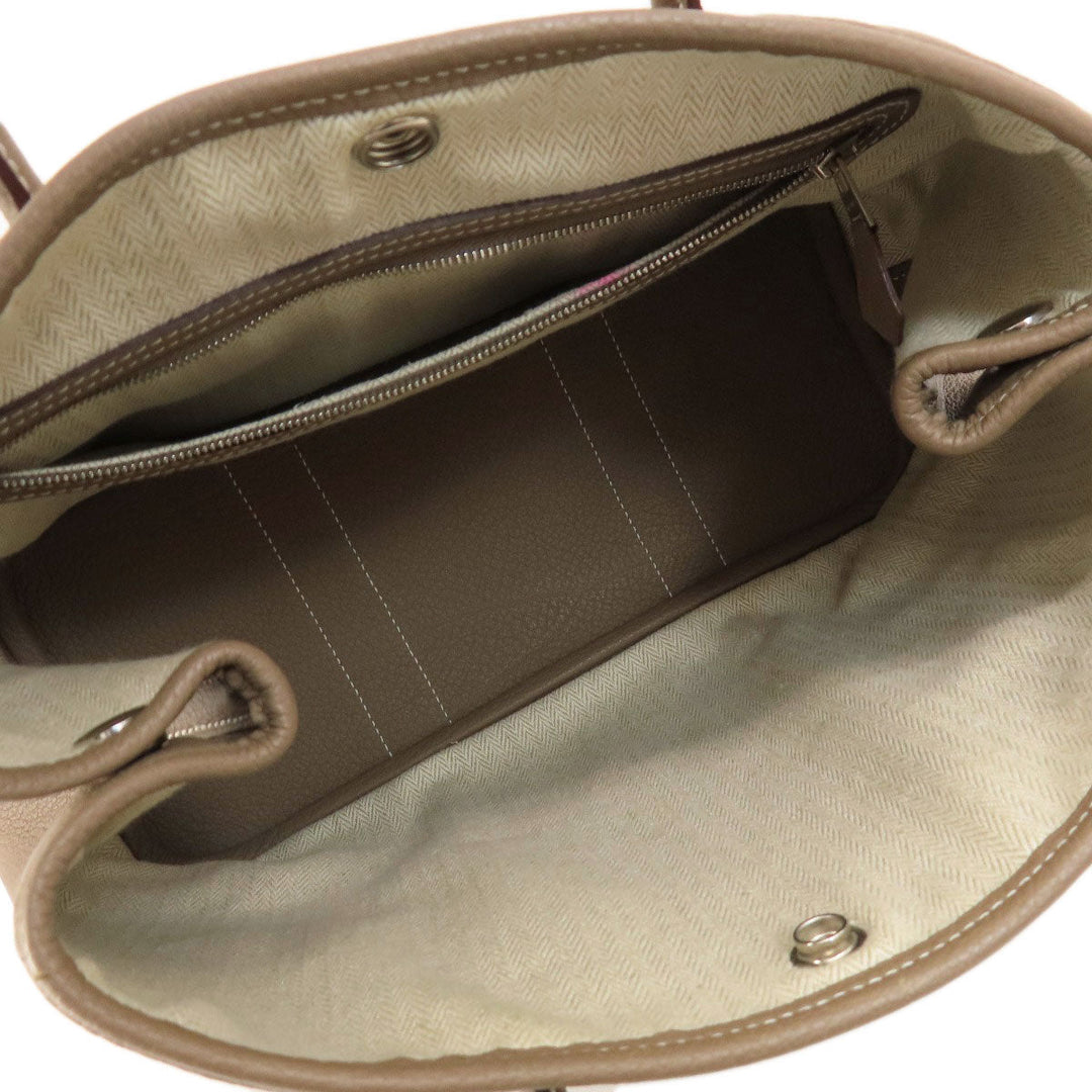 HERMES Handbag Country beige Garden Party TPM Etoupe Etoupe SilverMetal