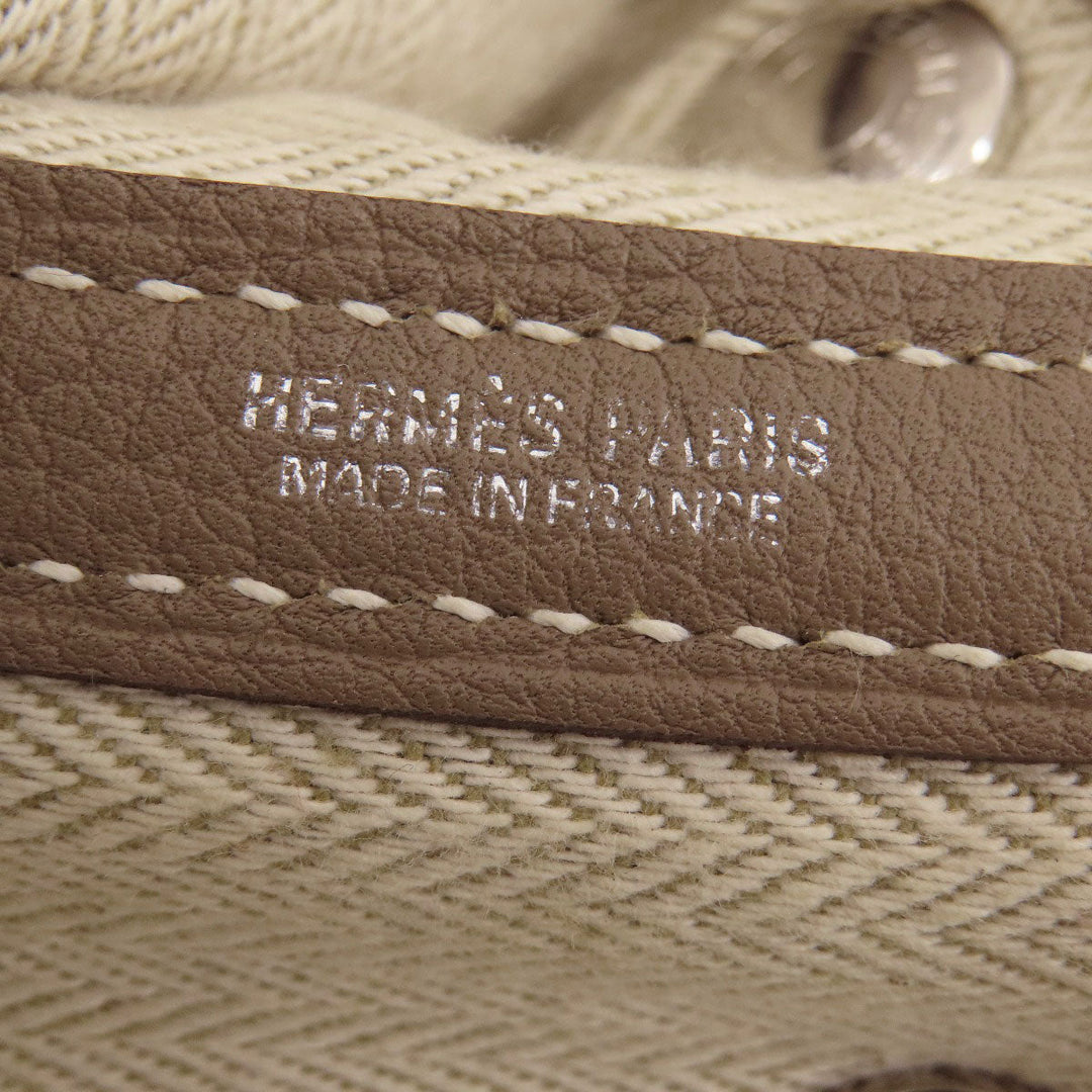 HERMES Handbag Country beige Garden Party TPM Etoupe Etoupe SilverMetal