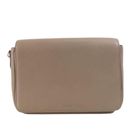 BALLY business bag leather gray logo mens Used Authentic