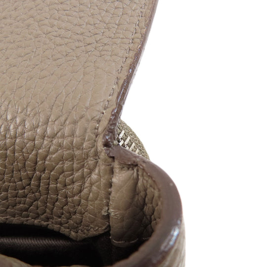 BALLY business bag leather gray logo mens Used Authentic