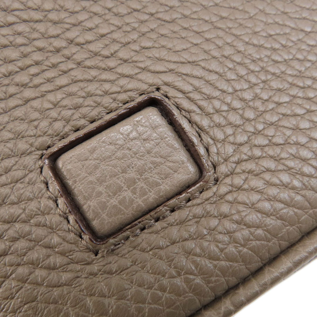 BALLY business bag leather gray logo mens Used Authentic