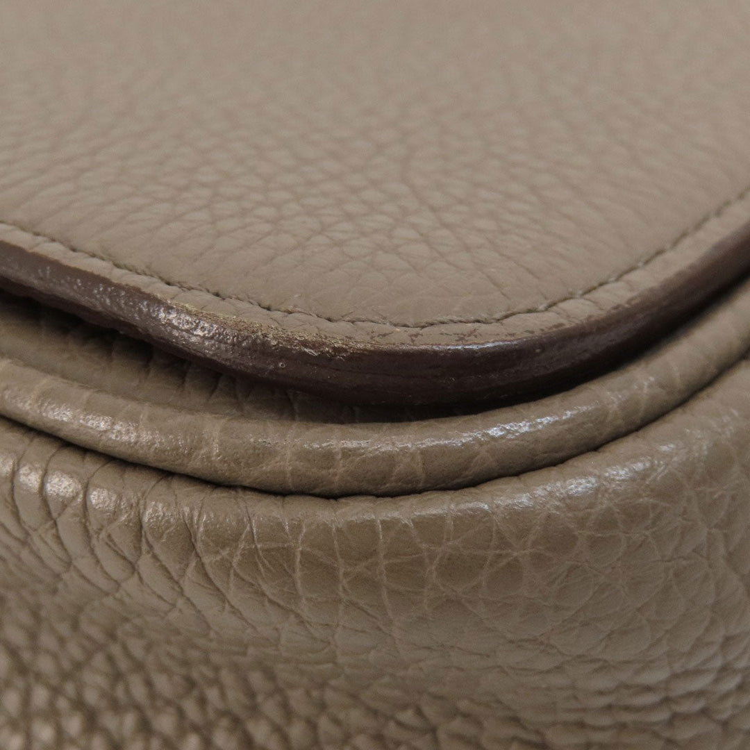 BALLY business bag leather gray logo mens Used Authentic
