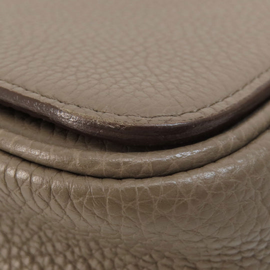 BALLY business bag leather gray logo mens Used Authentic