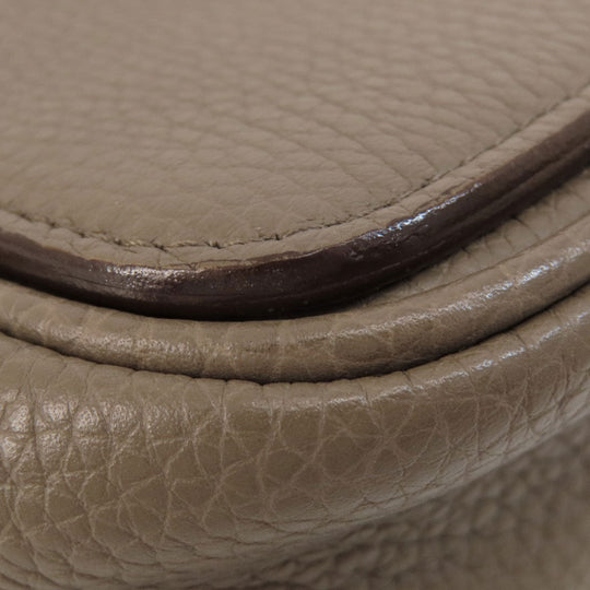 BALLY business bag leather gray logo mens Used Authentic