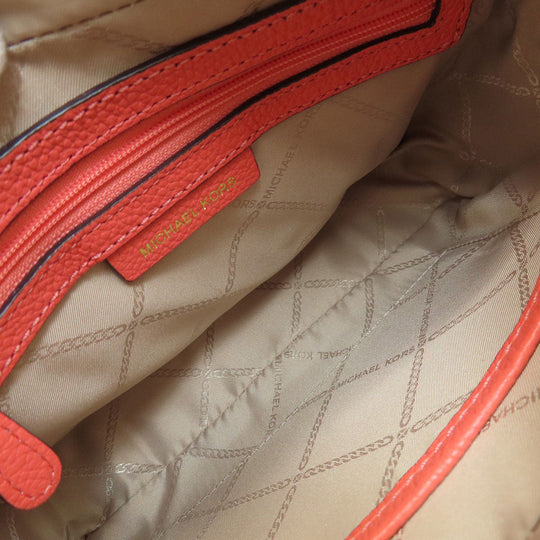 MICHAEL KORS Shoulder Bag leather Orange logo Women Used Authentic