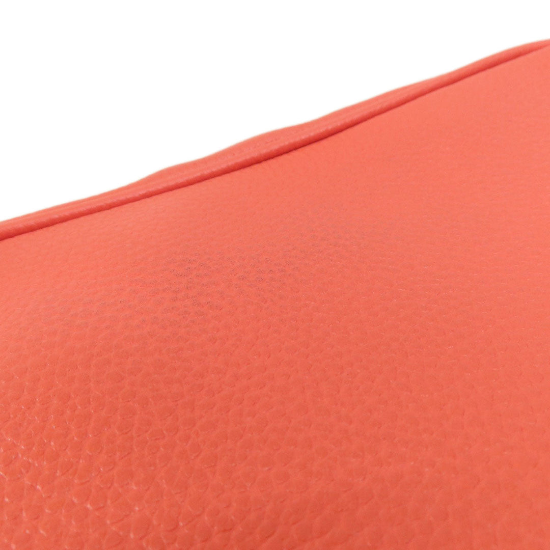 MICHAEL KORS Shoulder Bag leather Orange logo Women Used Authentic