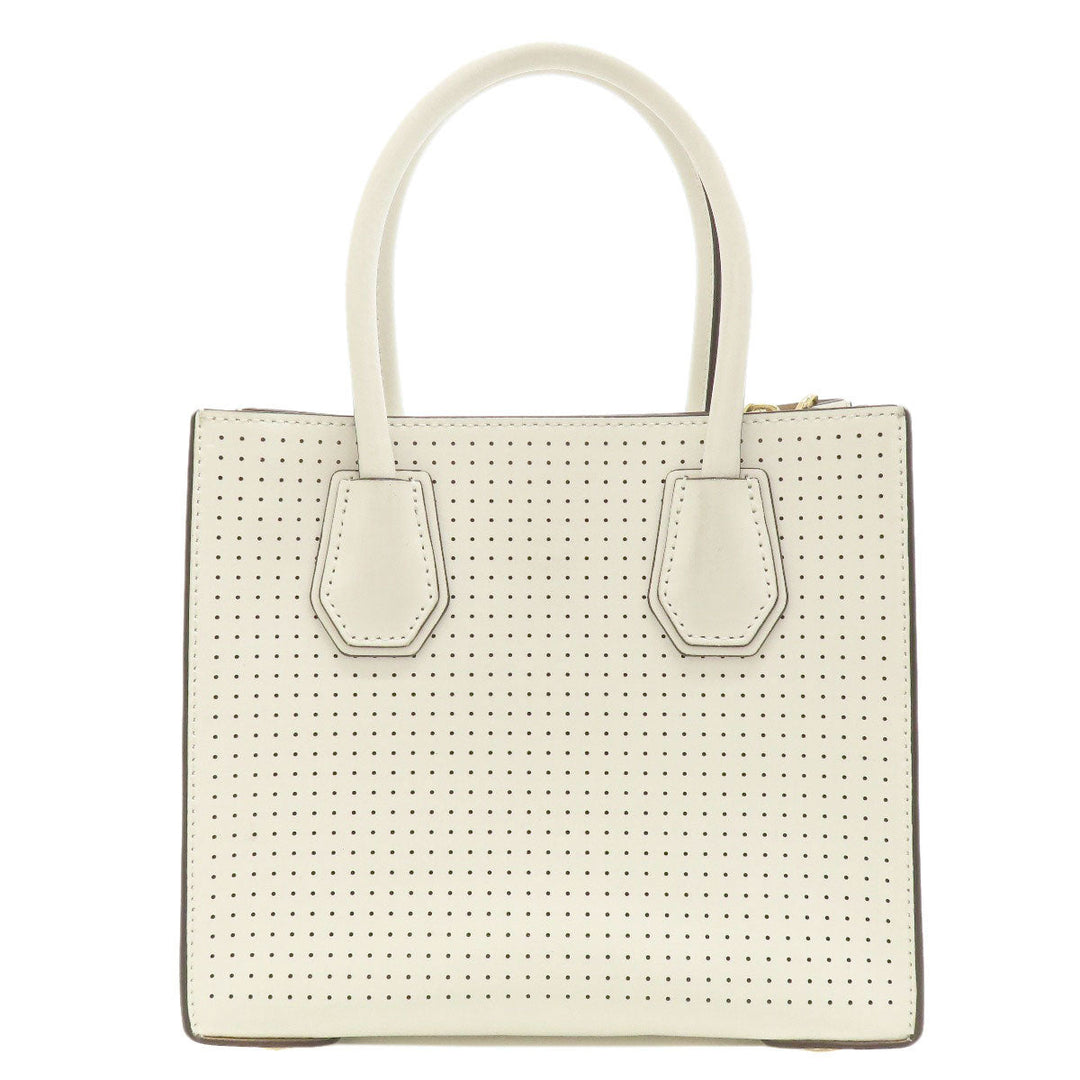 MICHAEL KORS Handbag leather white Punching 2WAY Women Used Authentic