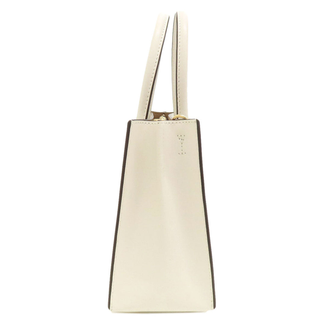 MICHAEL KORS Handbag leather white Punching 2WAY Women Used Authentic