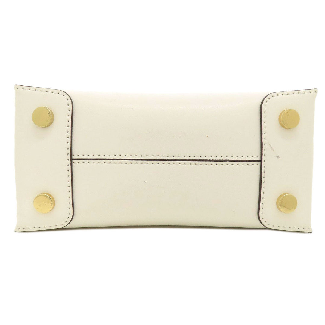 MICHAEL KORS Handbag leather white Punching 2WAY Women Used Authentic