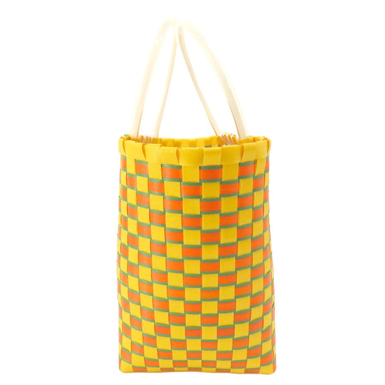 MARNI Tote Bag PVC yellow logo Women Used Authentic