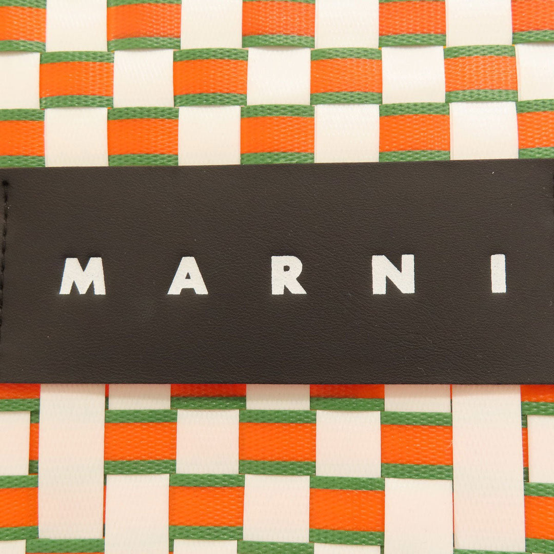 MARNI Tote Bag PVC yellow logo Women Used Authentic