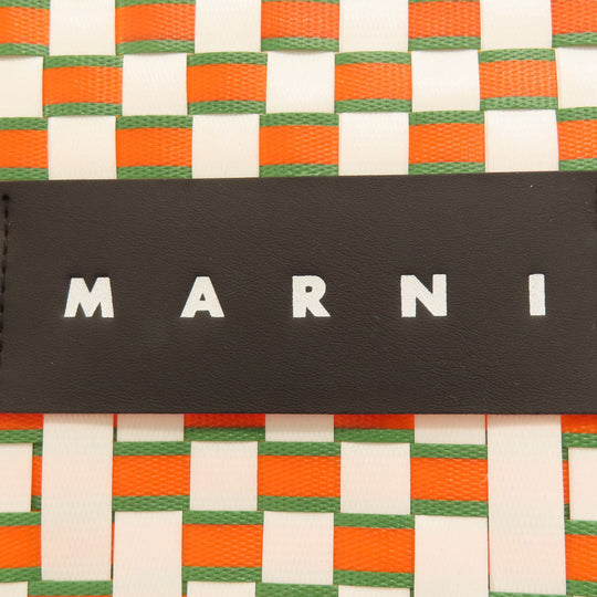 MARNI Tote Bag PVC yellow logo Women Used Authentic