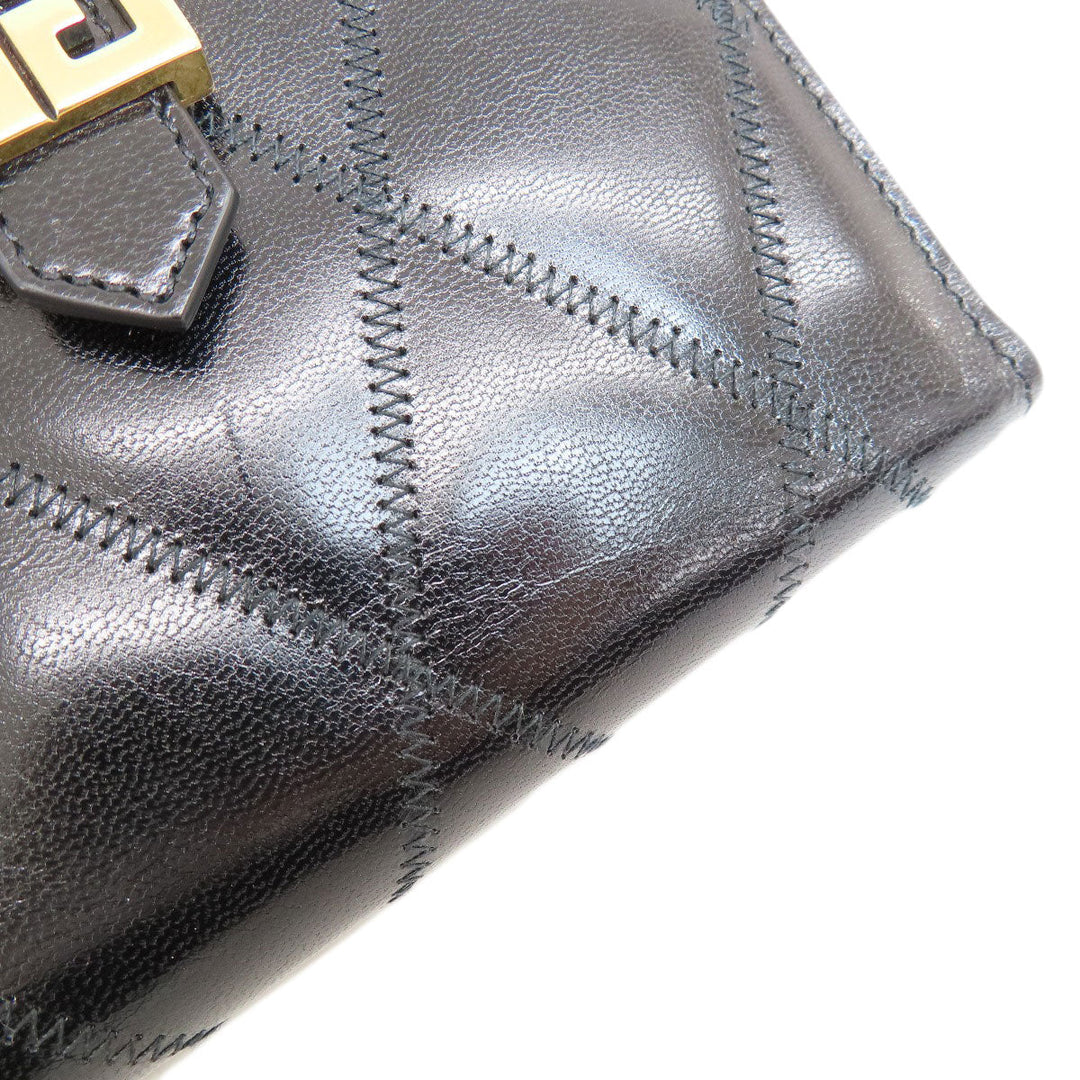Givenchy Bifold Wallet leather black logo Women Used Authentic