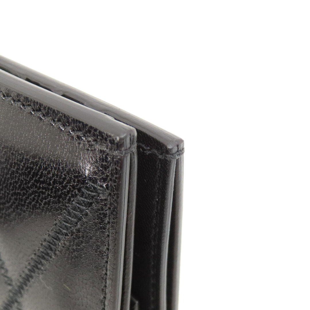 Givenchy Bifold Wallet leather black logo Women Used Authentic