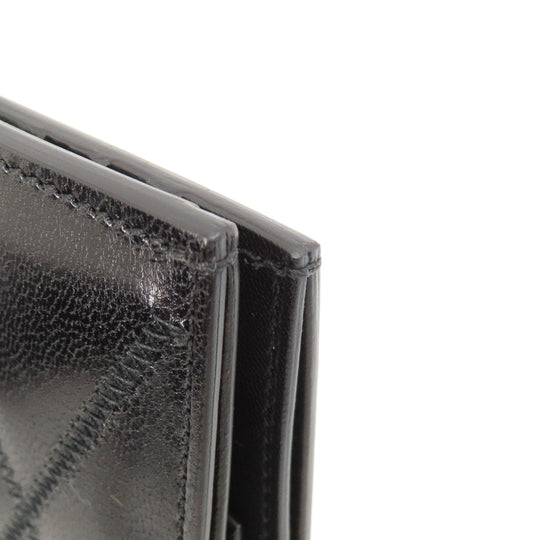 Givenchy Bifold Wallet leather black logo Women Used Authentic