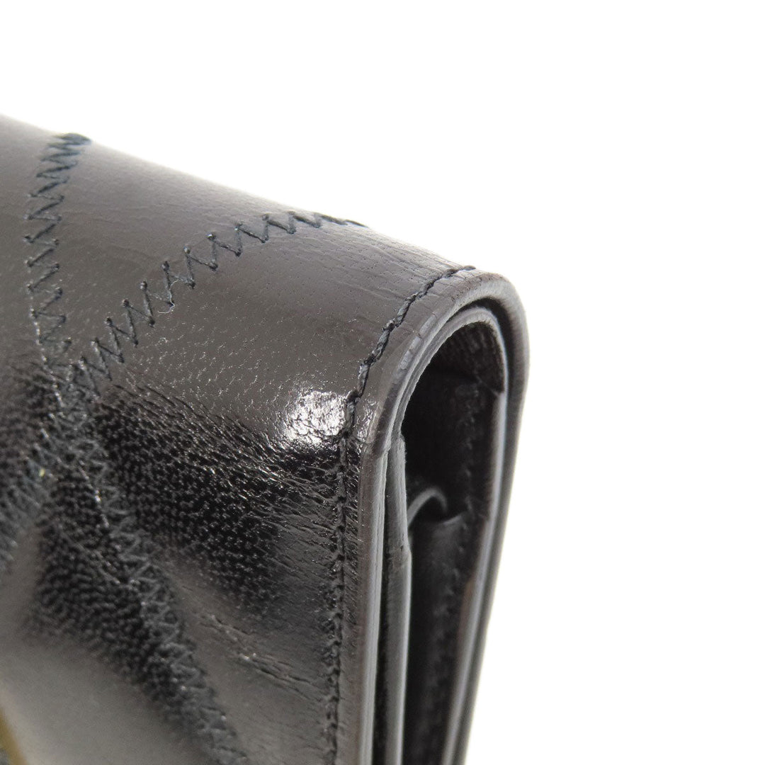 Givenchy Bifold Wallet leather black logo Women Used Authentic