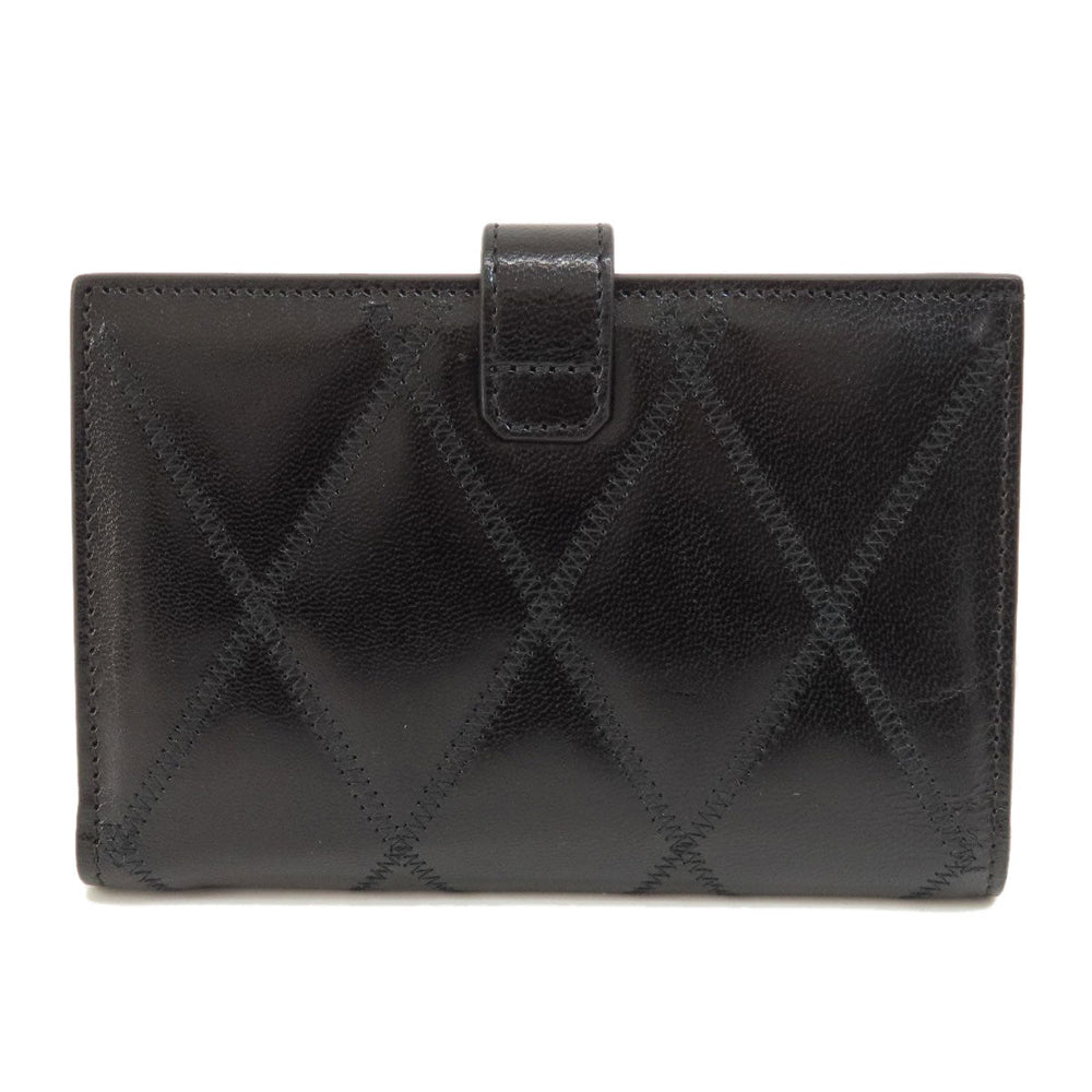 Givenchy Bifold Wallet leather black logo Women Used Authentic