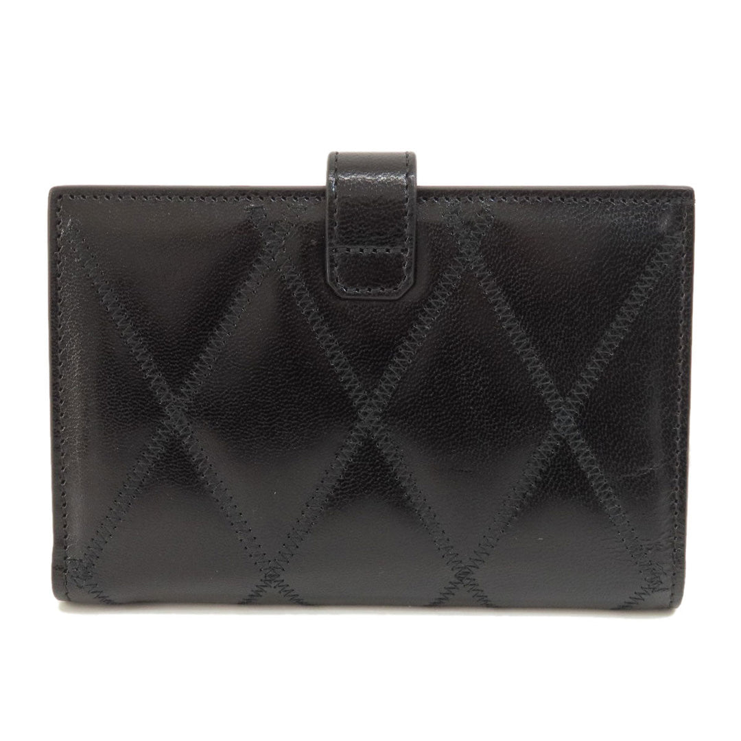 Givenchy Bifold Wallet leather black logo Women Used Authentic