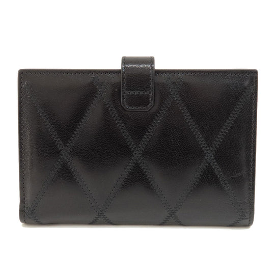 Givenchy Bifold Wallet leather black logo Women Used Authentic