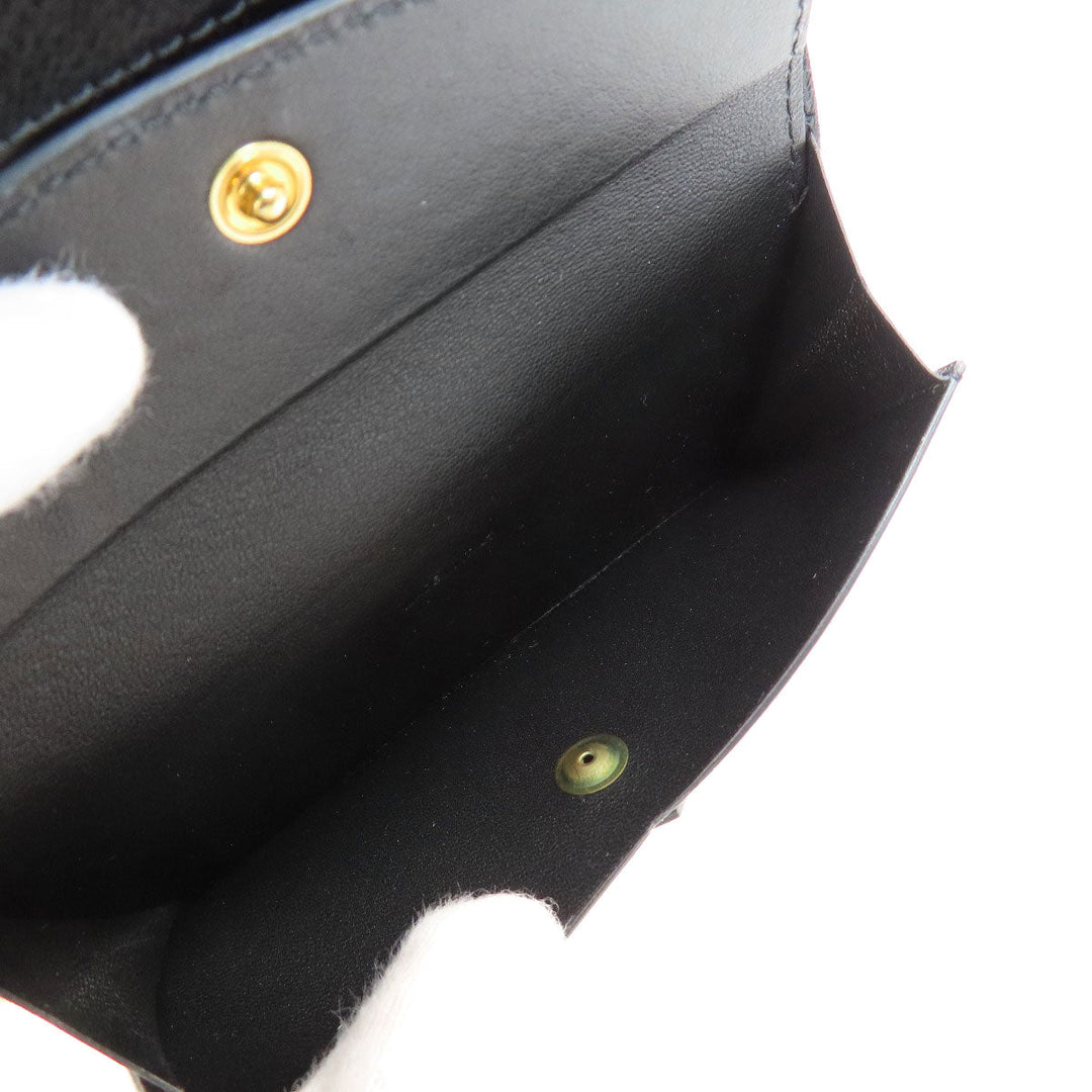 Givenchy Bifold Wallet leather black logo Women Used Authentic
