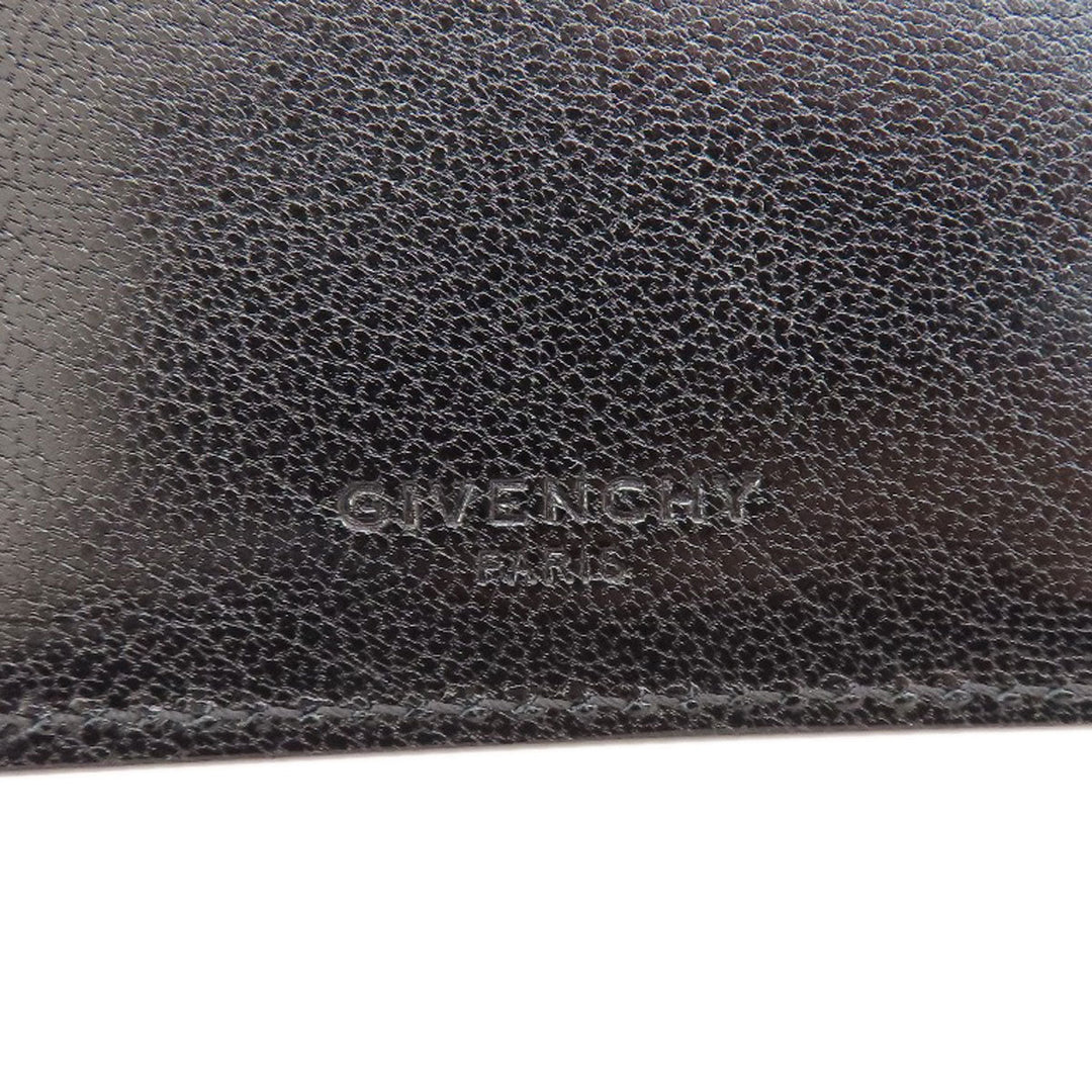 Givenchy Bifold Wallet leather black logo Women Used Authentic