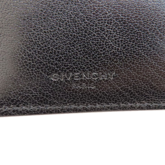 Givenchy Bifold Wallet leather black logo Women Used Authentic