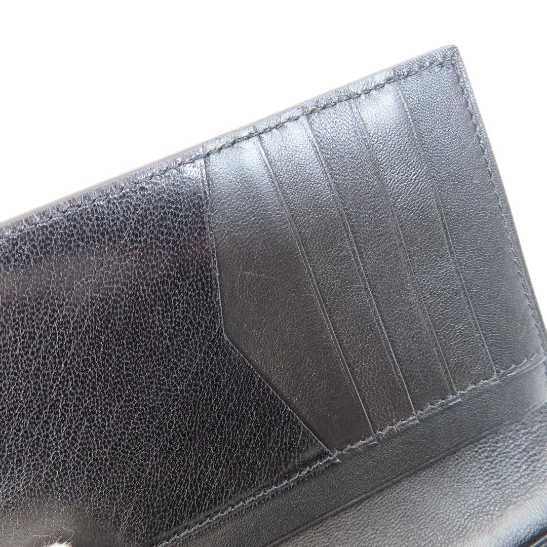 Givenchy Bifold Wallet leather black logo Women Used Authentic