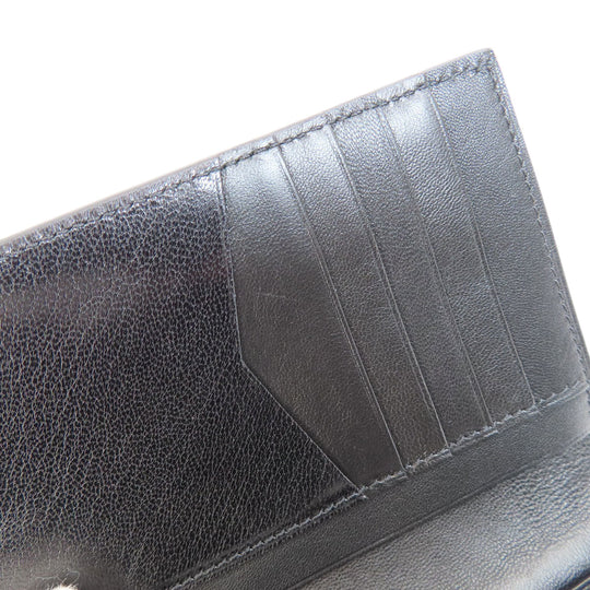 Givenchy Bifold Wallet leather black logo Women Used Authentic