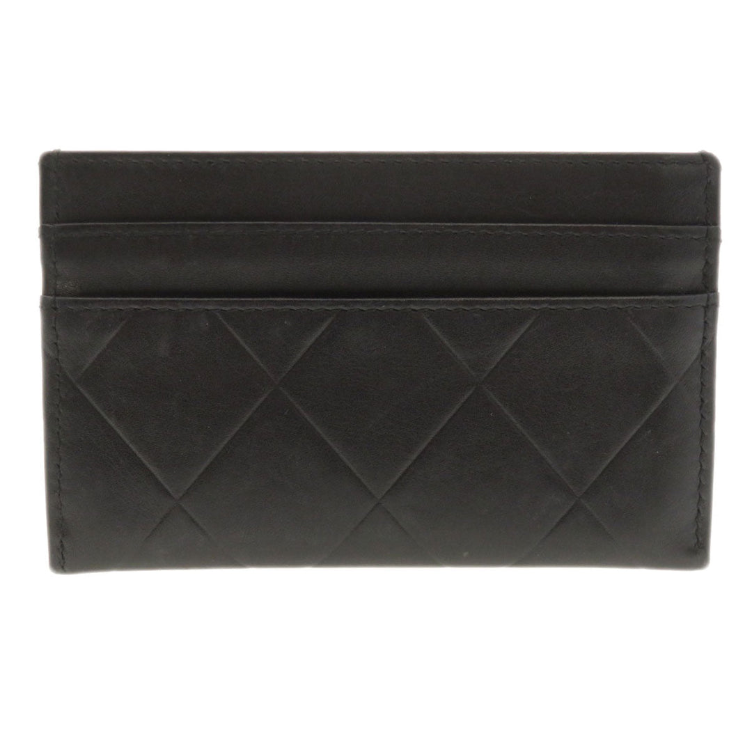 CHANEL Card Case lambskin black Logo motif Women(Unisex) Used Authentic
