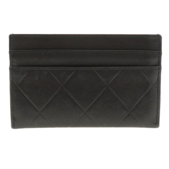 CHANEL Card Case lambskin black Logo motif Women(Unisex) Used Authentic