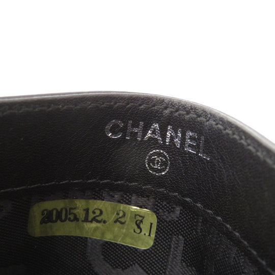 CHANEL Card Case lambskin black Logo motif Women(Unisex) Used Authentic