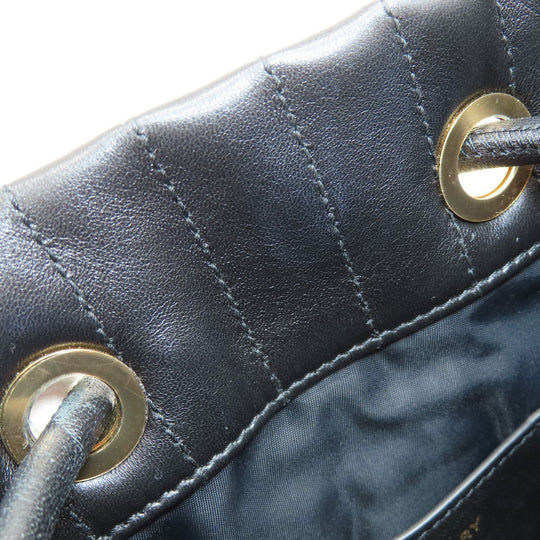 BURBERRY Backpack Calfskin black roller Women Used Authentic