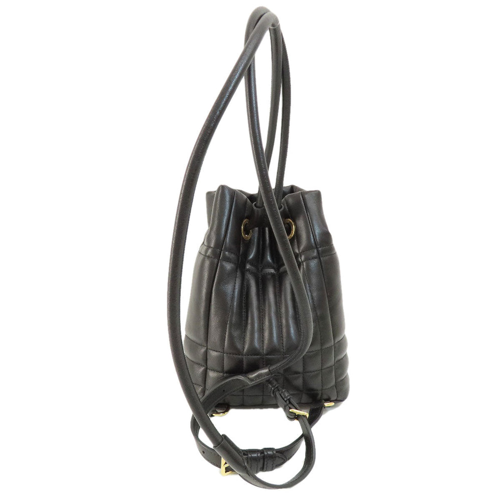 BURBERRY Backpack Calfskin black roller Women Used Authentic