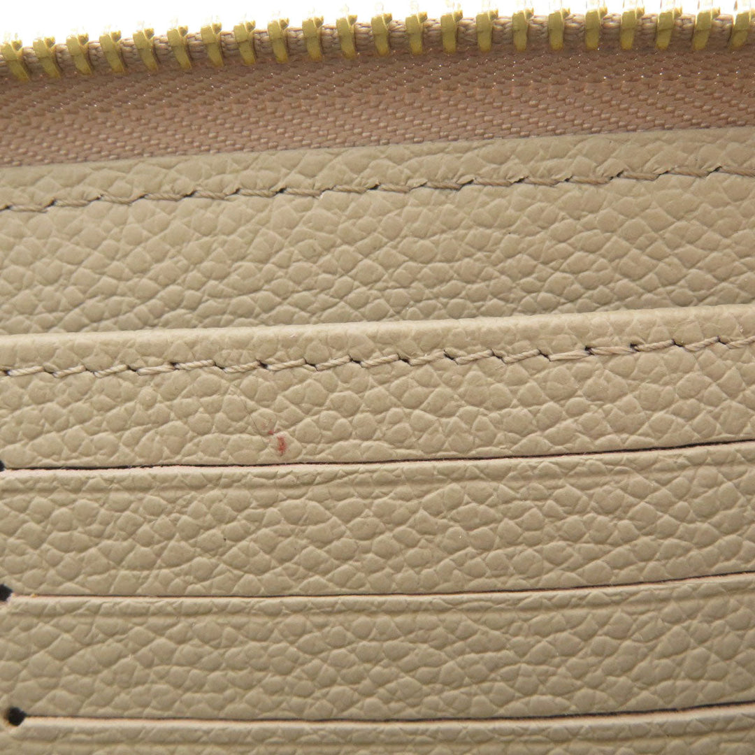 LOUIS VUITTON Long Wallet Purse M69034 Ann Platt beige Zippy Wallet Monogram Empreinte Women Used Authentic
