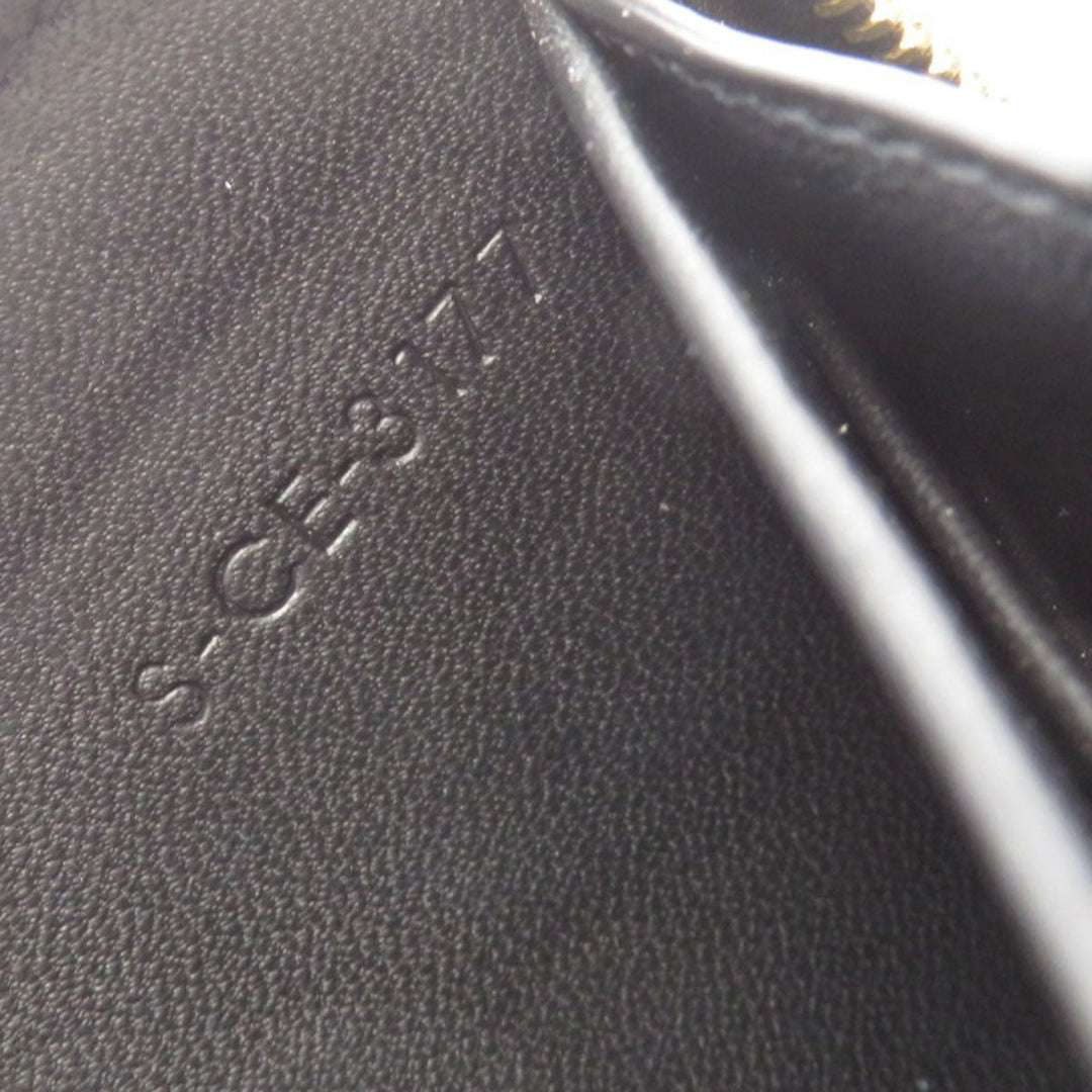 CELINE Long Wallet Purse Calfskin black Logo motif Women Used Authentic