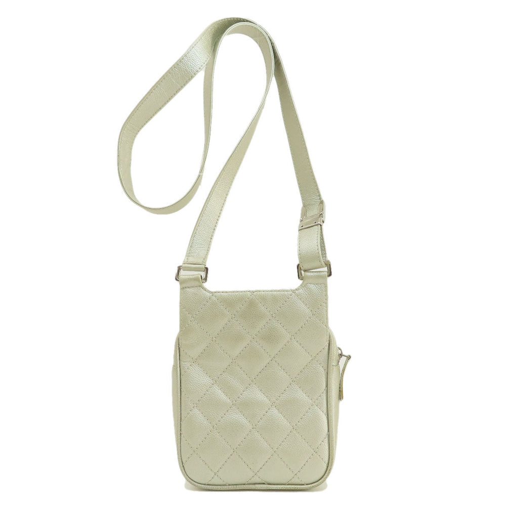 CHANEL Shoulder Bag Caviar skin Silver COCO Mark Matelasse SilverMetal