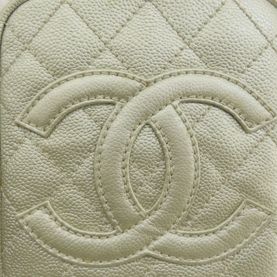 CHANEL Shoulder Bag Caviar skin Silver COCO Mark Matelasse SilverMetal