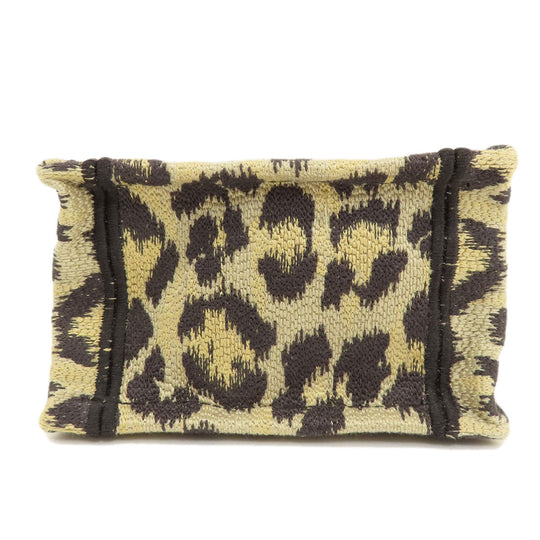 Christian Dior Handbag canvas Brown Book Tote Mini Leopard Pattern 2WAY